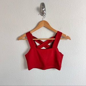 Burnt Orange Criss Cross Crop Top